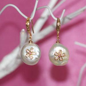 Baroque Pearl Drop ‘Flower’ Earrings