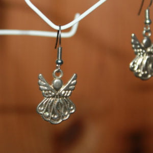 Angel Silver Coloured Hook Earrings