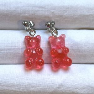 Clear Red Silver Sparkle Gummies