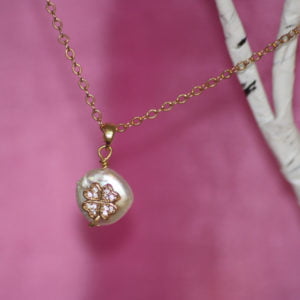 ‘4-Leaf Clover’ Pearl Pendant