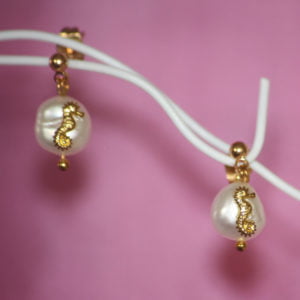Small Baroque Pearl Drop ‘Seahorse’ Earrings